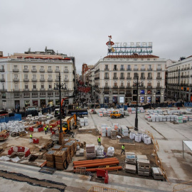 Vista panorámica de las obras de la Puerta del Sol, a 21 de noviembre de 2022, en Madrid.