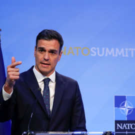 El presidente del Gobierno, Pedro Sánchez, en la cumbre de la OTAN en Bruselas.- REUTERS