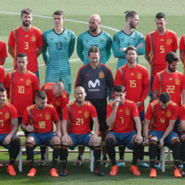 La selección española ha entrenado este miércoles en Madrid y ha posado con la nueva equipación para la Copa del Mundo de 2018 / EUROPA PRESS