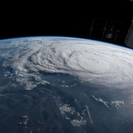 Huracán Harvey en la costa de Texas, visto desde la Estación Internacional Espacial de la NASA./REUTERS