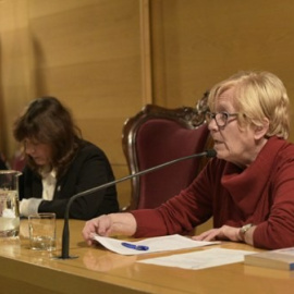 2018 - La historiadora Rosa Toran en un acte a l'Ajuntament de Mataró.