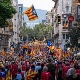 11/09/2022-Manifestación organizada por la Asamblea Nacional Catalana (ANC) con motivo de la Diada, día de Cataluña, a 11 de septiembre de 2021, en Barcelona, Catalunya