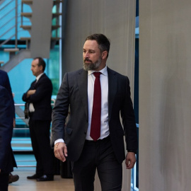 El presidente de Vox, Santiago Abascal, a su llegada a la segunda jornada del debate del Estado de la Región, en la Asamblea de Madrid, a 13 de septiembre de 2022.- Jesús Hellín / Europa Press