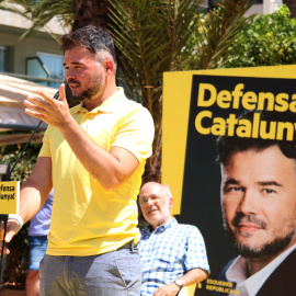 El candidat d'ERC al 23-J, Gabriel Rufián, a Lloret de Mar.