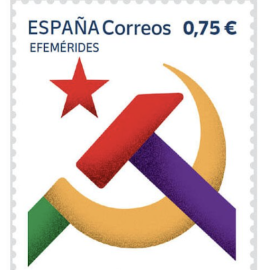 El sello que conmemora los cien años del Partido Comunista de España.