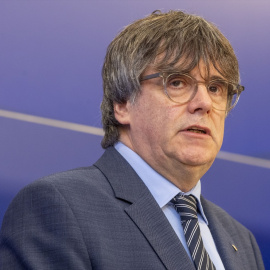 El expresident de la Generalitat Carles Puigdemont durante una comparecencia en Bruselas, a 5 de julio de 2023.