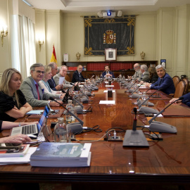 Primer pleno de Vicente Guilarte como presidente suplente del CGPJ, el martes 25 de julio.