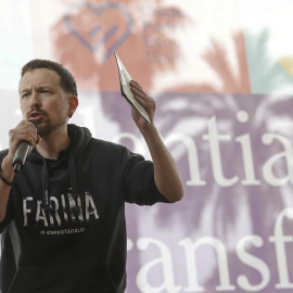 El exlíder de Podemos, Pablo Iglesias, protagoniza el acto de cierre de campaña de Unides Podem-Esquerra Unida en la Comunitat Valenciana.- Kai Forsterling / EFE