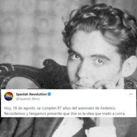 'Collage' con una imagen de Federico García Lorca y un tuit