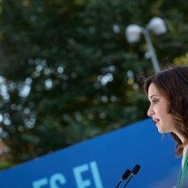 La presidenta de la Comunidad de Madrid, Isabel Díaz Ayuso, durante un acto de campaña electoral, en Puente del Rey, a 20 de julio de 2023, en Madrid.- Jesús Hellín / Europa Press