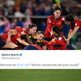 La Selección española de Fútbol celebra tras ganar el Mundial de Fútbol femenino