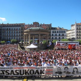 Manifestación en Pamplona en apoyo de los jóvenes de Altsasu. E.P.