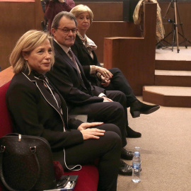 Artur Mas, Ortega y Rigau, durante el juicio en el TSJCat por el 9-N. E.P.