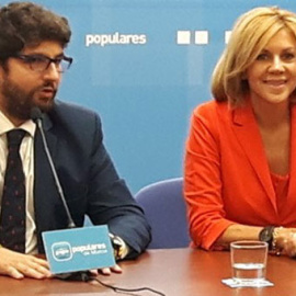 La secretaria general del PP, María Dolores de Cospedal, presidió la Junta Directiva del PP de Murcia que eligió a Fernando López Miras como sustituto de Pedro Antonio Sánchez. EUROPA PRESS