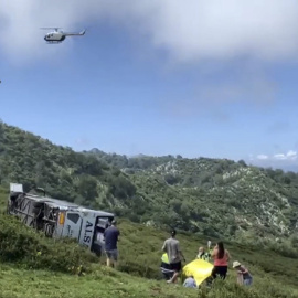 Accidente de autocar en los Lagos de Covadonga