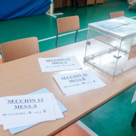 22/07/2023 - Mesa electoral del CEIP Emperador Carlos V, a 22 de julio de 2023, en Getafe, Madrid.