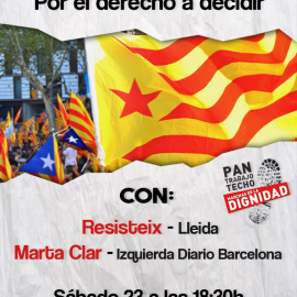 Cartel del acto por "el derecho a decidir" en Zaragoza