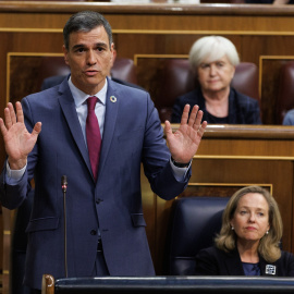 03/08/2023 El presidente del Gobierno, Pedro Sánchez, durante una sesión plenaria en el Congreso de los Diputados