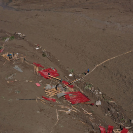 Imagen aérea tomada con un dron del desastre natural en Georgia, a 4 de agosto de 2023.