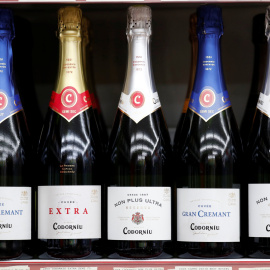 Varias botellas de cava de Codorniu en un supermercado de Barcelona. REUTERS/Gonzalo Fuentes