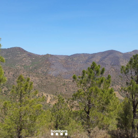 Imatge de la zona de l'incendi d'aquest diumenge