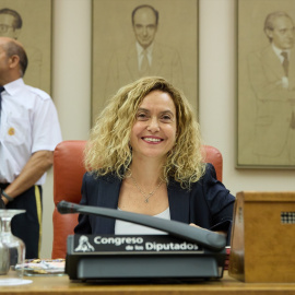 Meritxell Batet, durante la reunión de la Diputación Permanente del Congreso de los Diputados, a 26 de julio de 2023, en Madrid.