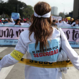 Manifestación contra la violencia machista.EFE