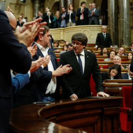 División de opiniones en el Parlament tras la comparecencia de Puigdemont. - REUTERS