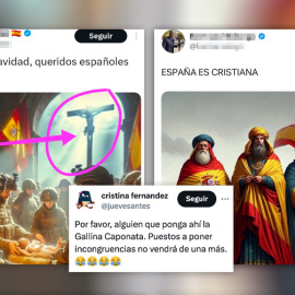 Capturas de las postales navideñas de tuiteros de ultraderecha.- TWITTER