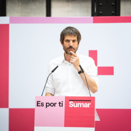 El portaveu de Sumar, Ernest Urtasun, en una roda de premsa l'endemà de les eleccions