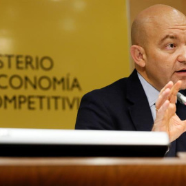 Jaime García legaz, en una rueda de prensa, cuando era secretario de Estado de Comercio. EFE