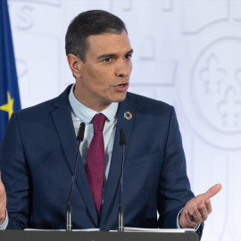 11/08/2023 Pedro Sánchez en una rueda de prensa posterior a un Consejo de Ministros.