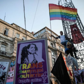 Protesta por el día mundial a favor de la Despatologización Trans.