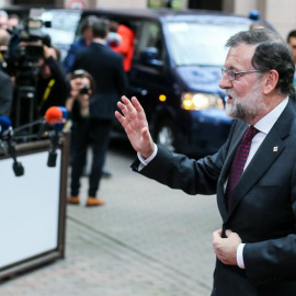 Rajoy, a su llegada al inicio de la cumbre del Consejo Europeo en Bruselas. / EFE