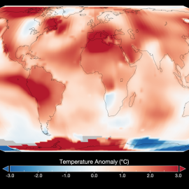 Mapa global que muestra las altas temperaturas en julio de 2023