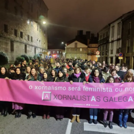 8/3/24 Periodistas de Xornalistas Galegas en la manifestación del 8M de 2019, en una imagen de archivo