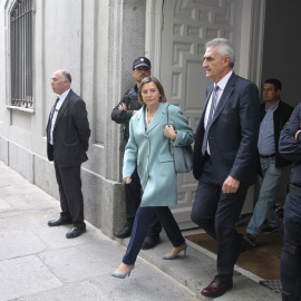 La presidenta del Parlament, Carme Forcadell, a su salida del Tribunal Supremo, tras su primera comparecencia por el 1-O. E.P.