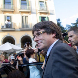 Carles Puigdemont, en Girona. / EFE