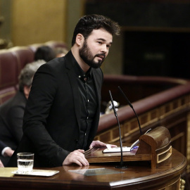 Gabriel Rufián, diputado de ERC, en el Congreso de los Diputados. / Europa Press