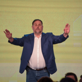 El presidente de ERC, Oriol Junqueras, durante el Consell Nacional del partido.