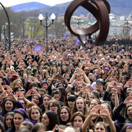 Manifestación por el 8M en Bilbao. EFE