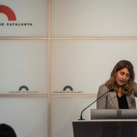 La coordinadora general del PDeCAT, Marta Pascal, durante la rueda de prensa que ha ofrecido  tras la reunión del comité nacional de su partido. EFE/Quique García