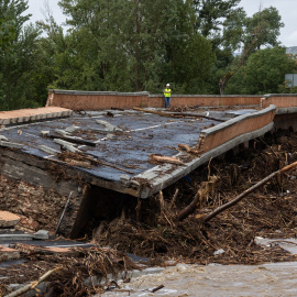 Puente de la Pedrera, colapsado a causa de la DANA, en el municipio de Aldea del Fresno