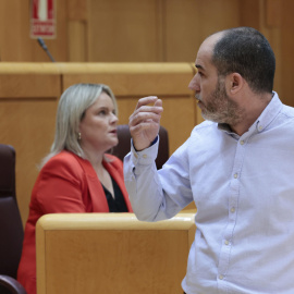 El senador de EH Bildu Josu Estarrona interviene en el pleno del Senado este martes 12 de marzo de 2024.