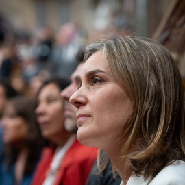 La líder de los comuns en el Parlament, Jéssica Albiach, durante el pleno del debate a la totalidad de Presupuestos 2024 en el Parlament, a 13 de marzo de 2024.