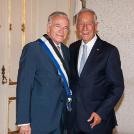 Isidro Fainé, presidente de la Fundación Bancaria ”la Caixa”, y Marcelo Rebelo de Sousa, presidente de la República Portuguesa.