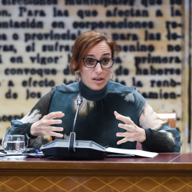 14/03/2024 La ministra de Sanidad, Mónica García, comparece durante una Comisión de Sanidad, en el Senado, a 14 de marzo de 2024, en Madrid.