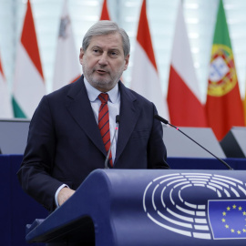 13/8/24 El Comisario Europeo de Presupuesto y Administración, Johannes Hahn, interviene durante un debate sobre "Acusaciones de corrupción y malversación de fondos de la UE en España durante la pandemia" en el Parlamento Europeo en Estrasburgo.