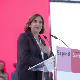 La exalcaldesa de Barcelona, Ada Colau, durante el acto de cierre de campaña de Sumar en una foto de archivo.