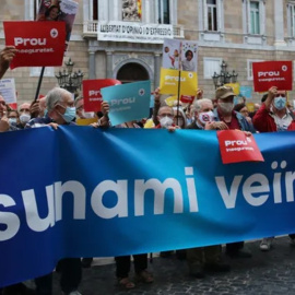 21/10/2021 - Imatge de la manifestació de Barcelona és Imparable, del 21 d'octubre del 2021, que va tenir el suport de Barcelona Oberta.